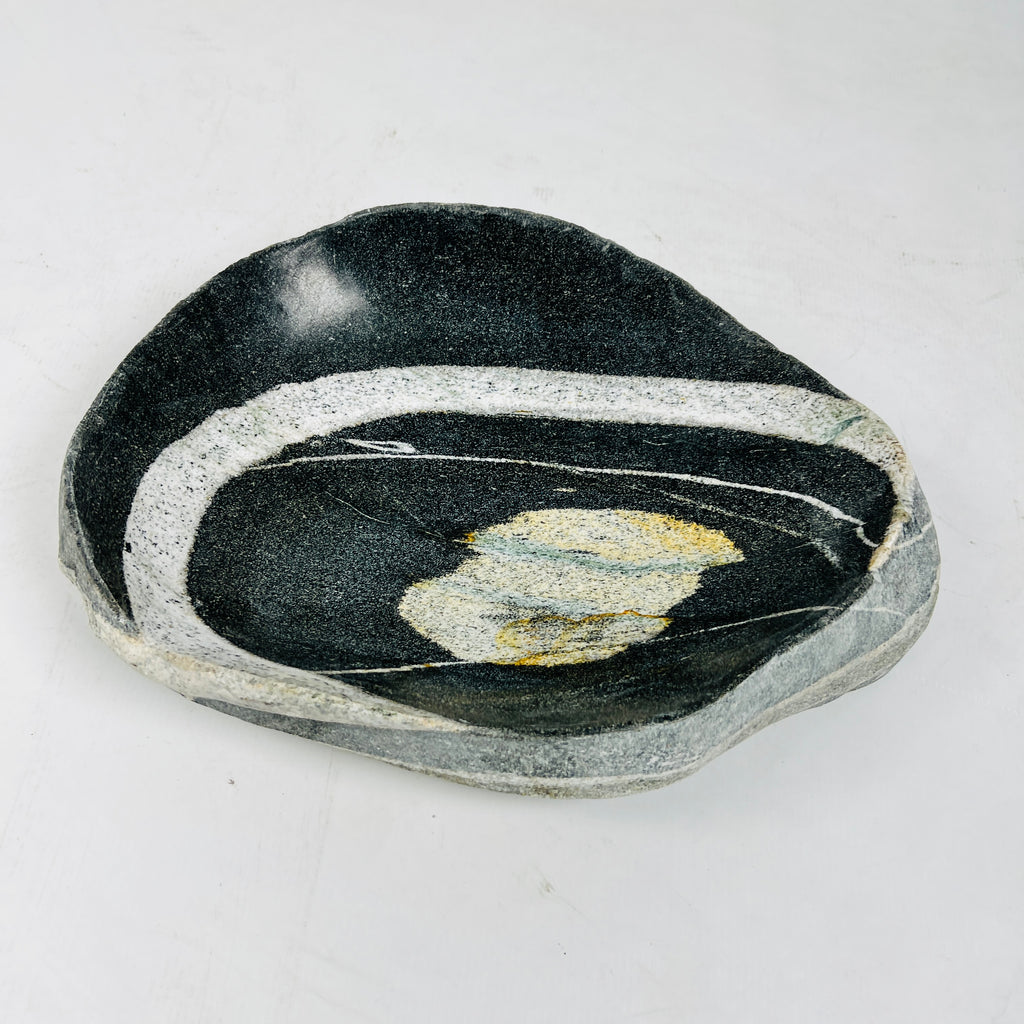 Black & White River Stone Bowl