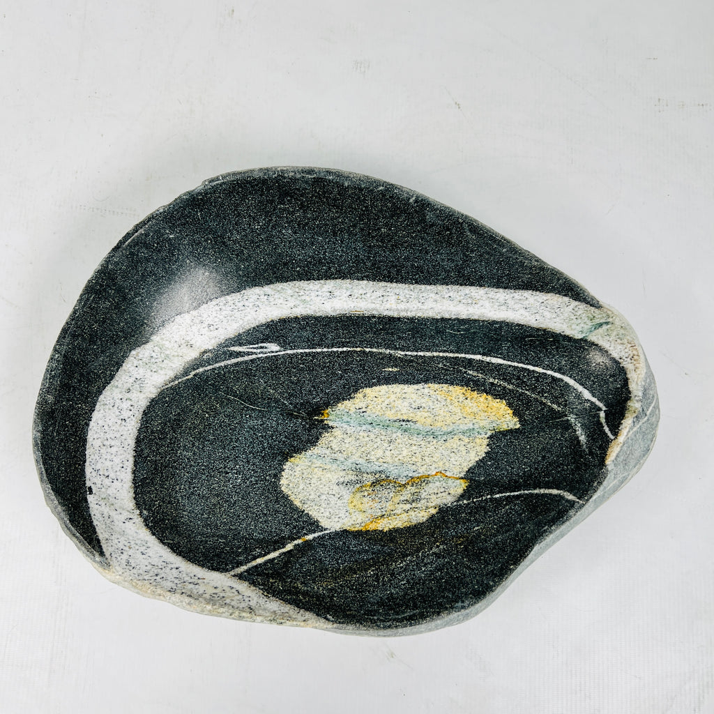 Black & White River Stone Bowl