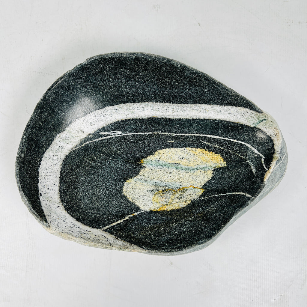 Black & White River Stone Bowl