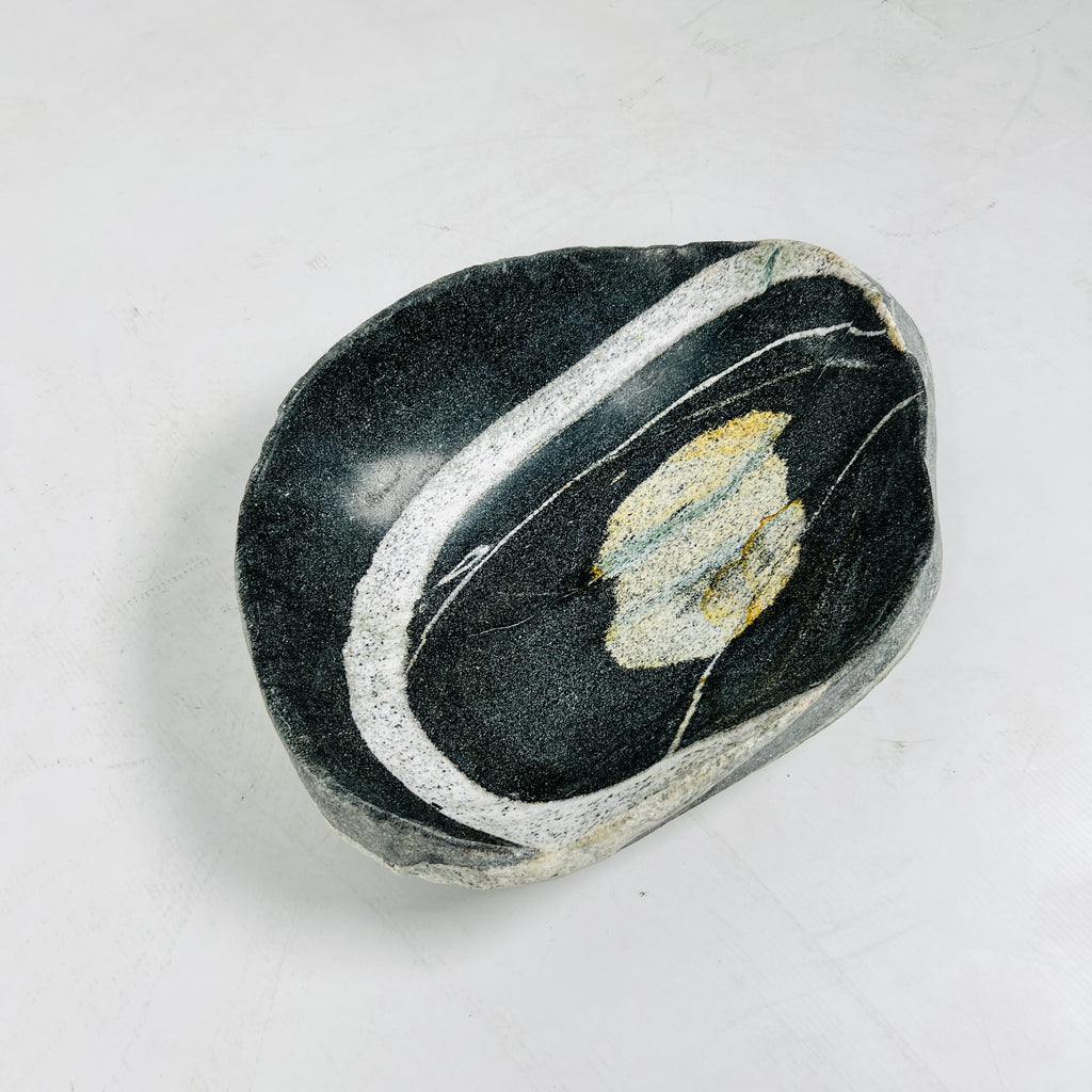 Black & White River Stone Bowl