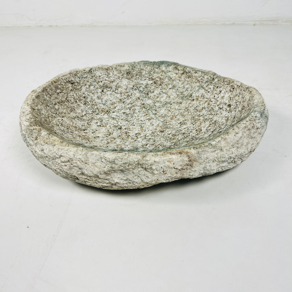 Eggshell Spotted River Stone Bowl