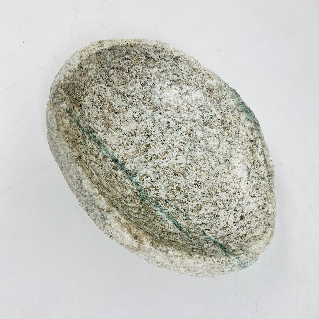 Eggshell Spotted River Stone Bowl