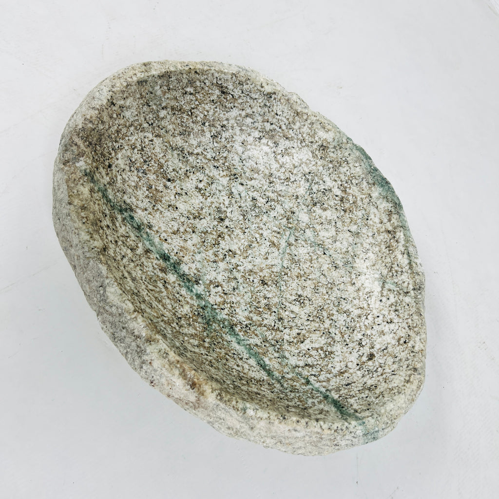 Eggshell Spotted River Stone Bowl