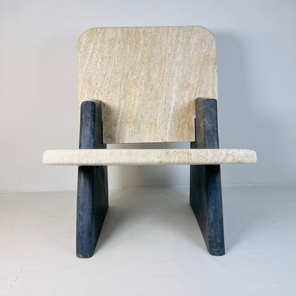 Throne Chair - Black & Beige