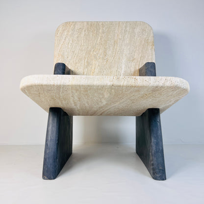 Throne Chair - Black & Beige