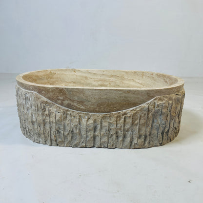 Dune & Texture Oval Sink - Travertine