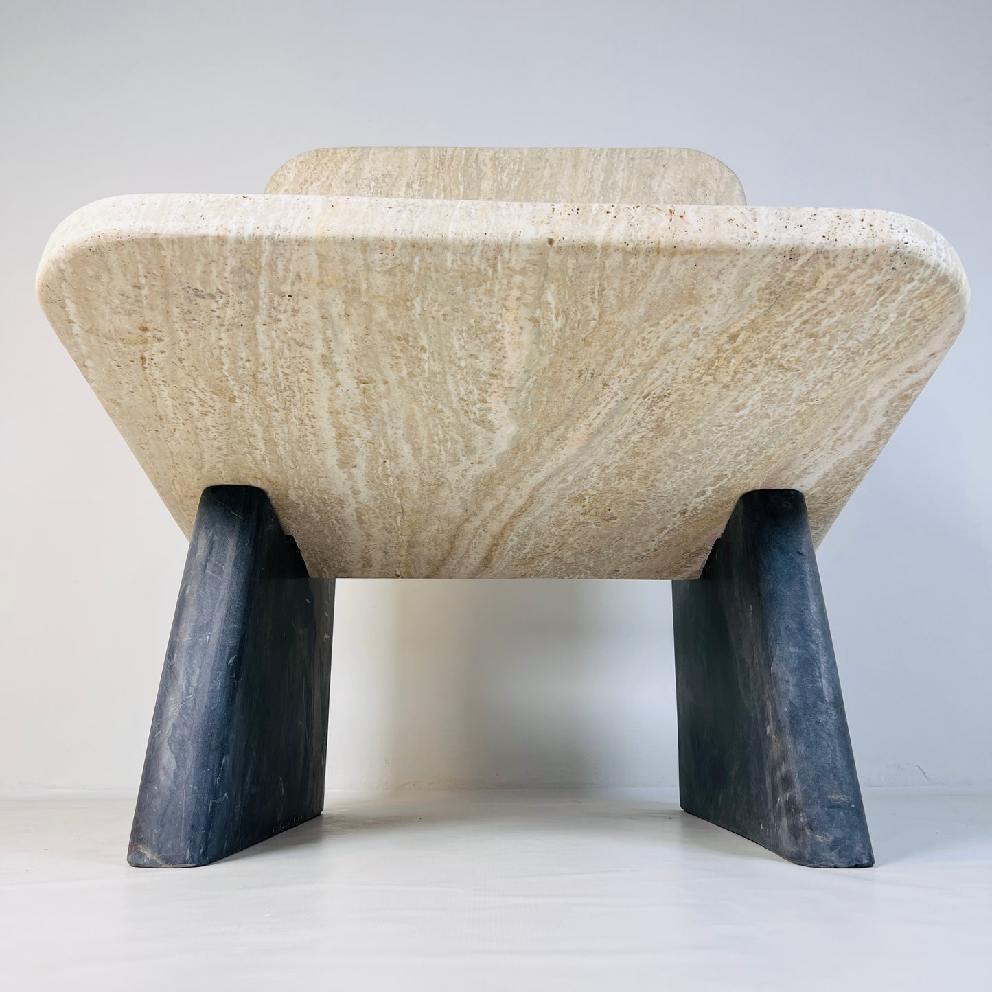 Throne Chair - Black & Beige