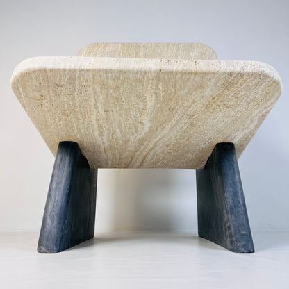 Throne Chair - Black & Beige