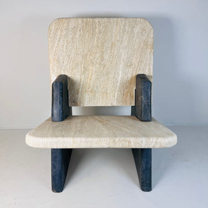 Throne Chair - Black & Beige