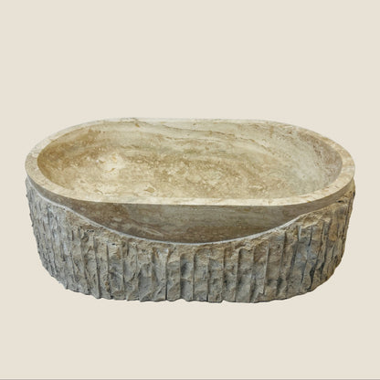 Dune & Texture Oval Sink - Travertine