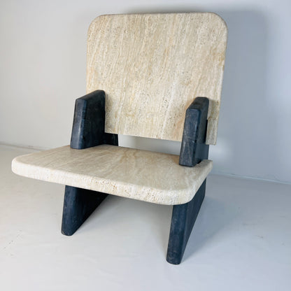 Throne Chair - Black & Beige
