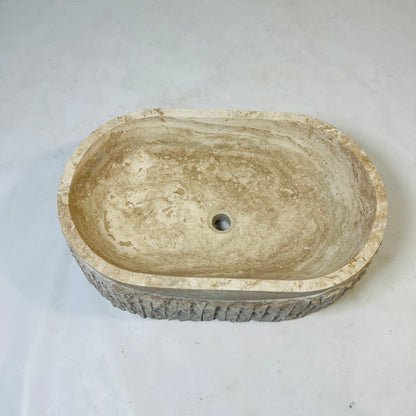 Dune & Texture Oval Sink - Travertine