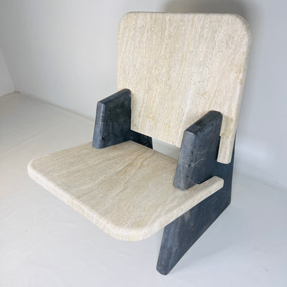 Throne Chair - Black & Beige