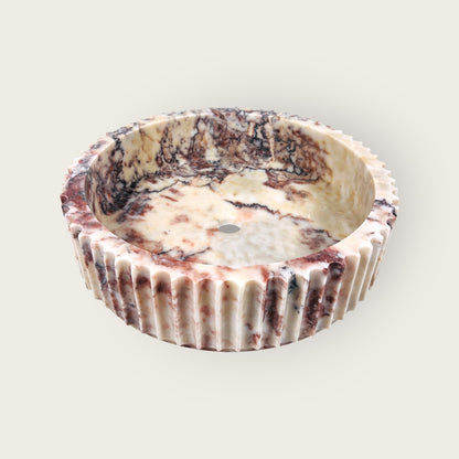 Fluted Sink - Red & White