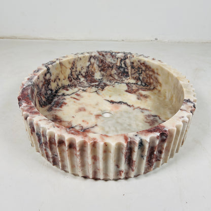 Fluted Sink - Red & White