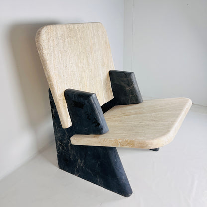 Throne Chair - Black & Beige