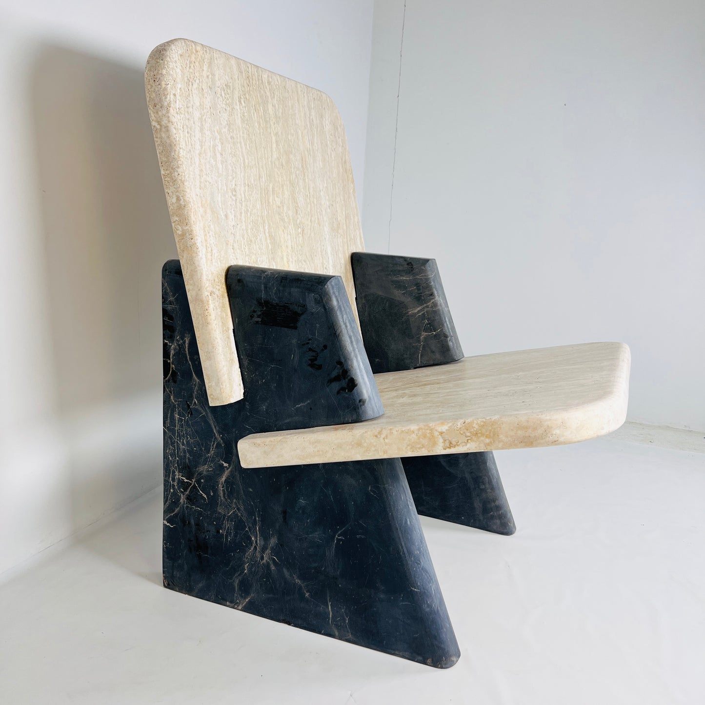 Throne Chair - Black & Beige