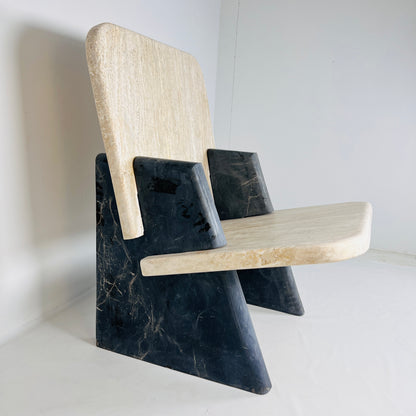 Throne Chair - Black & Beige