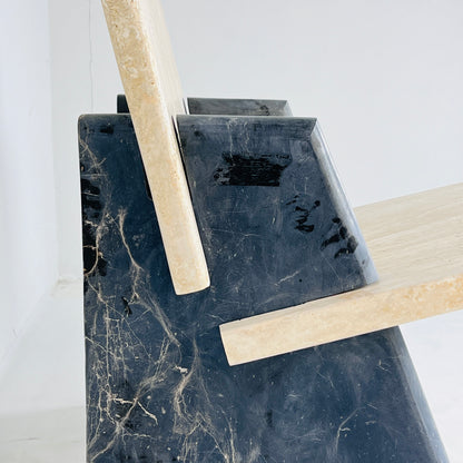 Throne Chair - Black & Beige