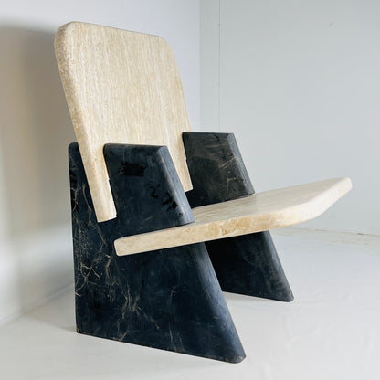 Throne Chair - Black & Beige