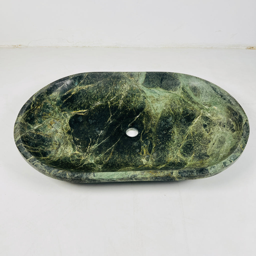 Oval Jungle Green Marble Sink