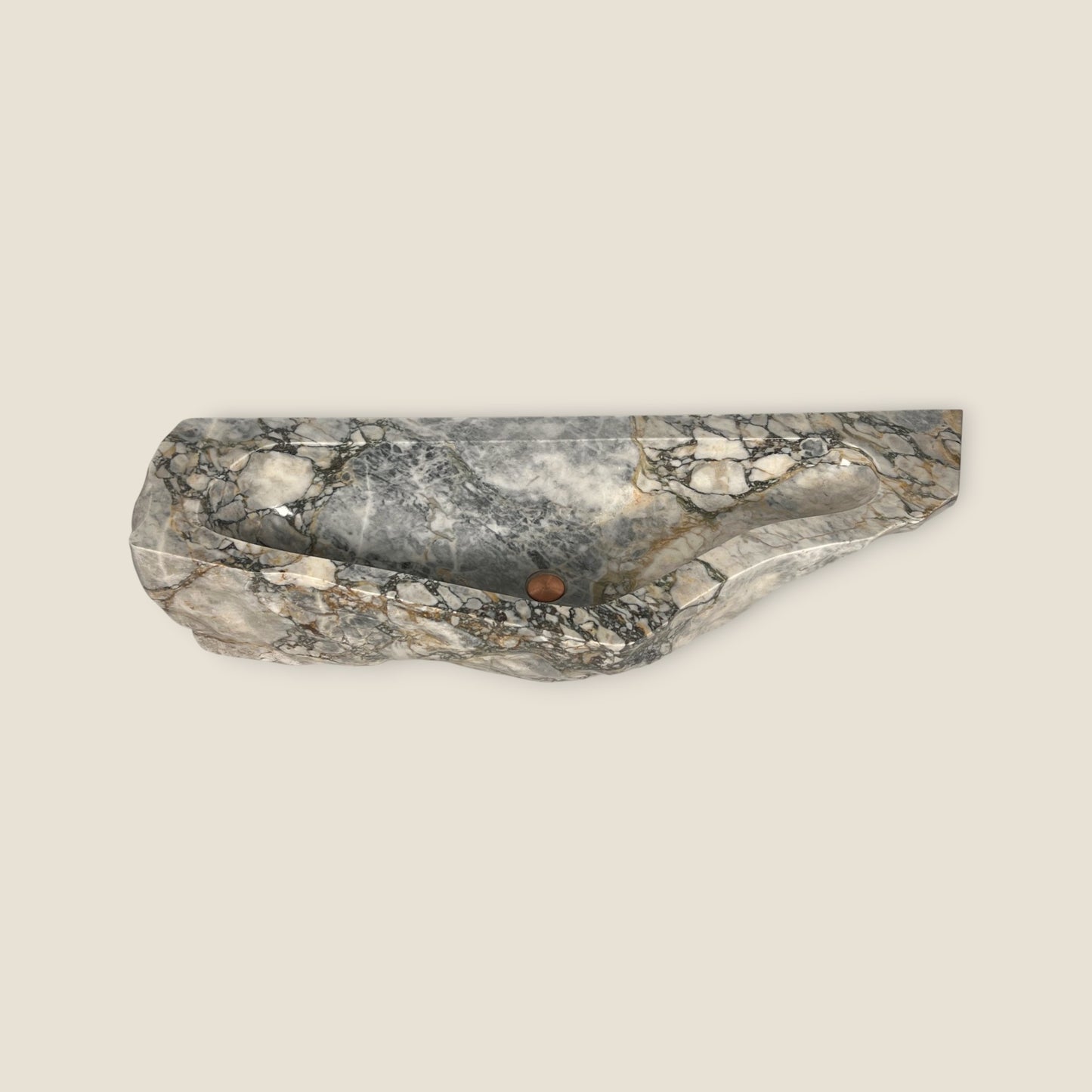 Veined Raw Marble Sink - Green Commando