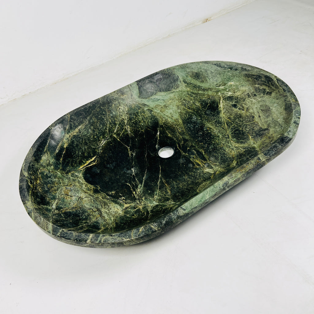 Oval Jungle Green Marble Sink