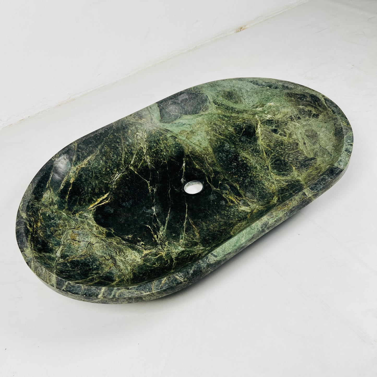 Oval Jungle Green Marble Sink