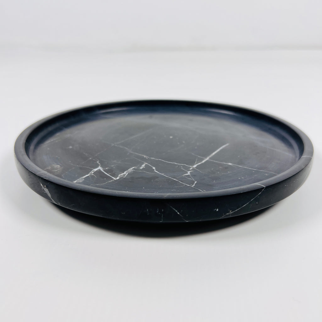 Black Veined Marble Plate