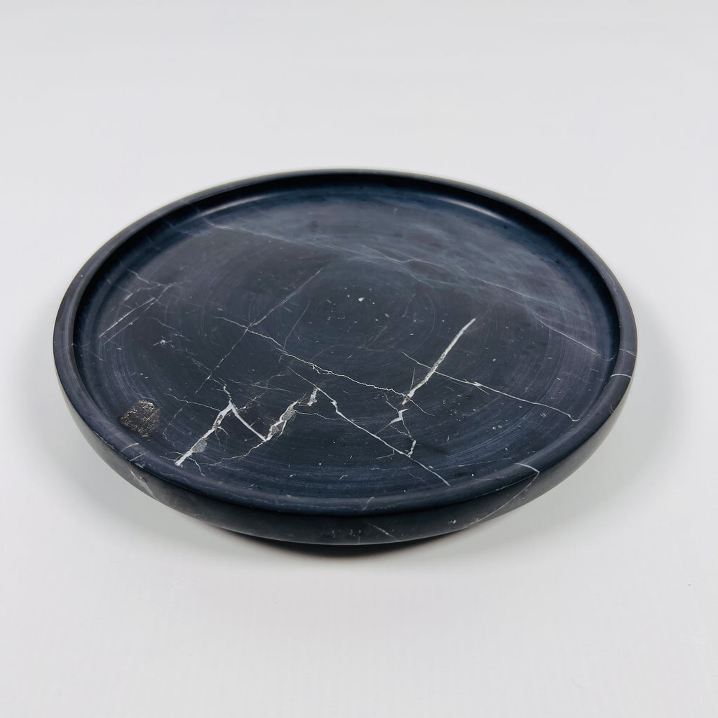 Black Veined Marble Plate