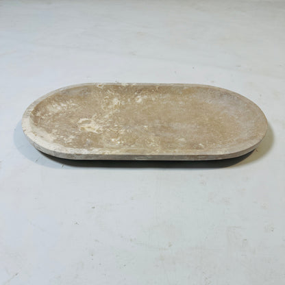 Pebble Oval Tray - Travertine