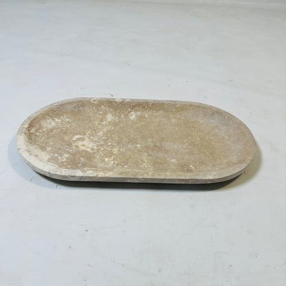 Pebble Oval Tray - Travertine