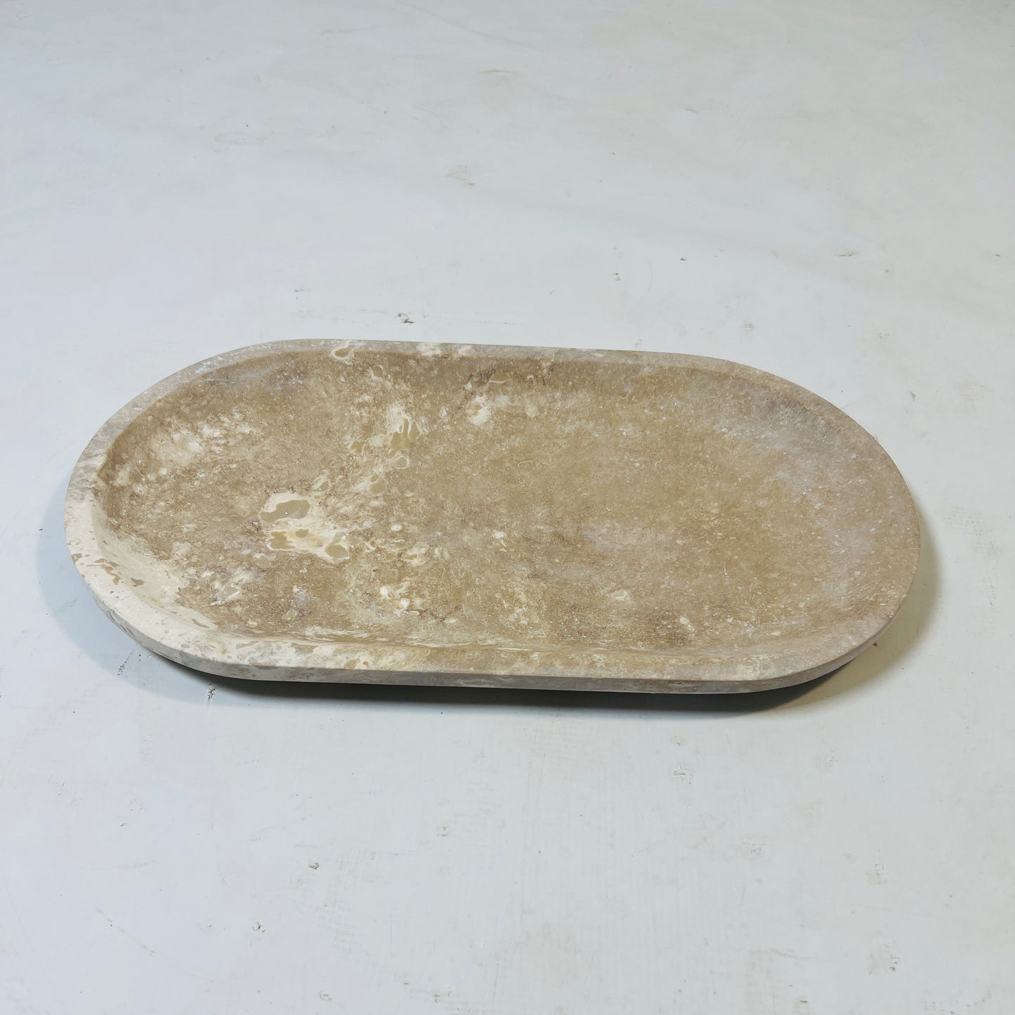 Pebble Oval Tray - Travertine
