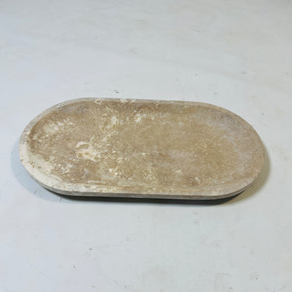 Pebble Oval Tray - Travertine