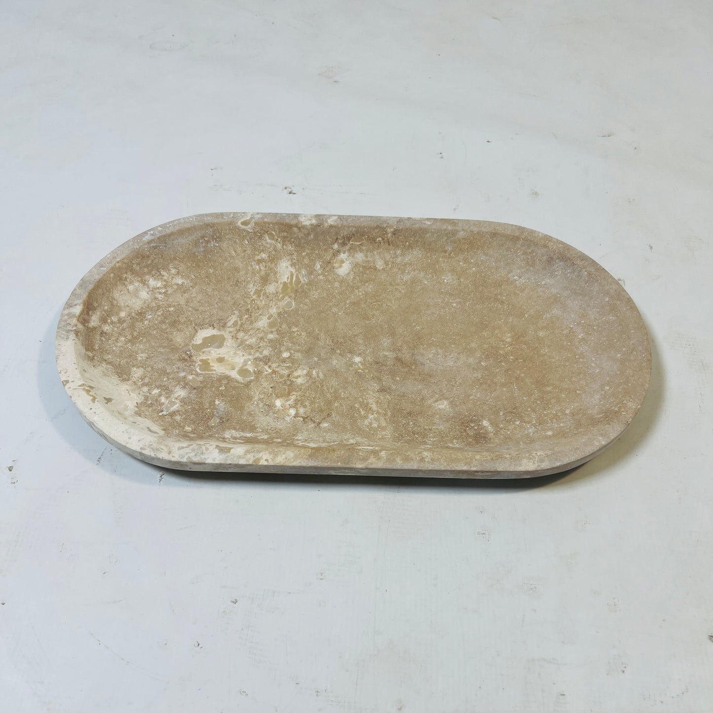 Pebble Oval Tray - Travertine