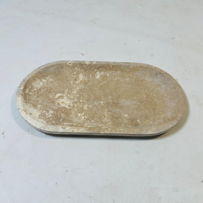 Pebble Oval Tray - Travertine
