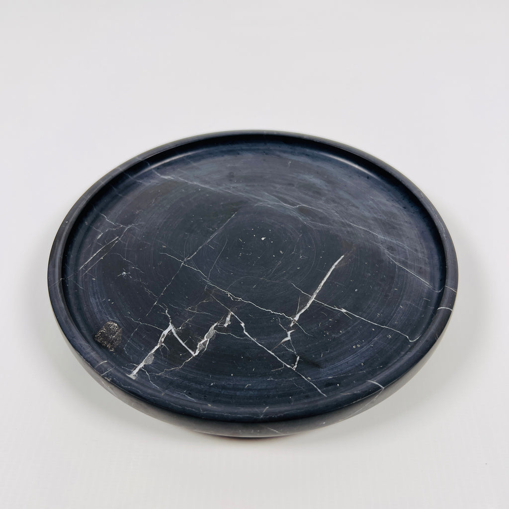 Black Veined Marble Plate