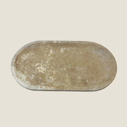 Pebble Oval Tray - Travertine