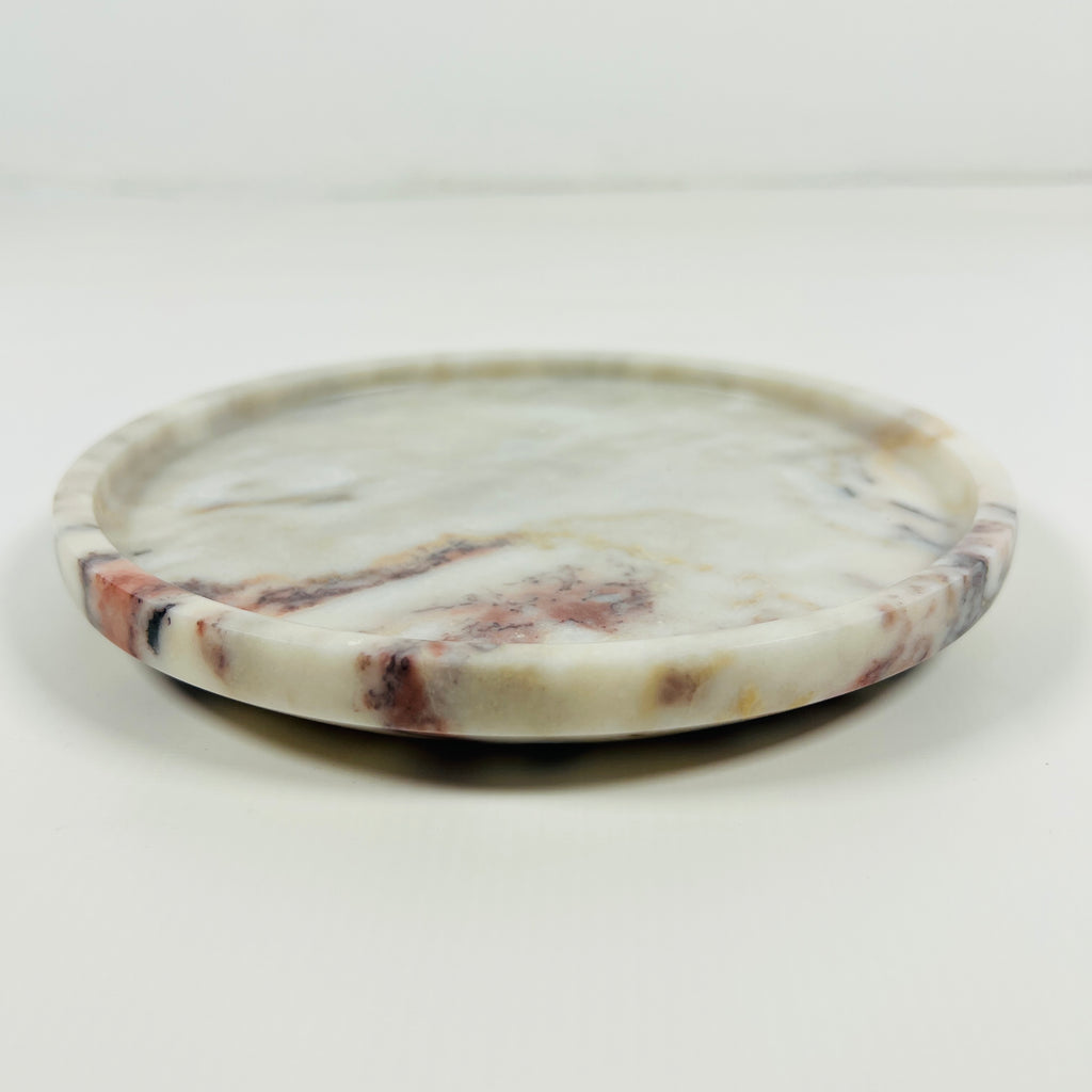 Grey With Red Blotches Marble Plate