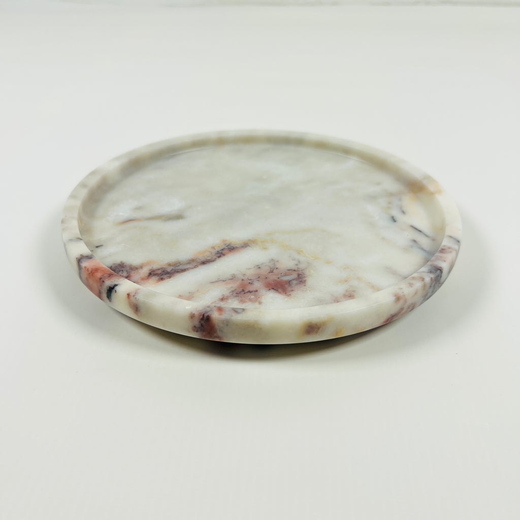 Grey With Red Blotches Marble Plate