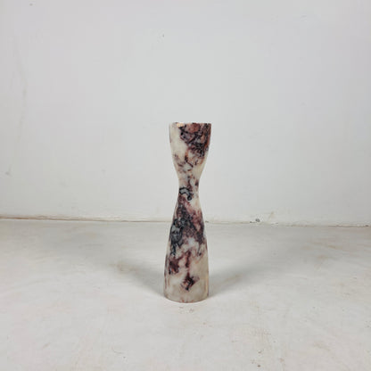 Hourglass Candle Stand - Red & White