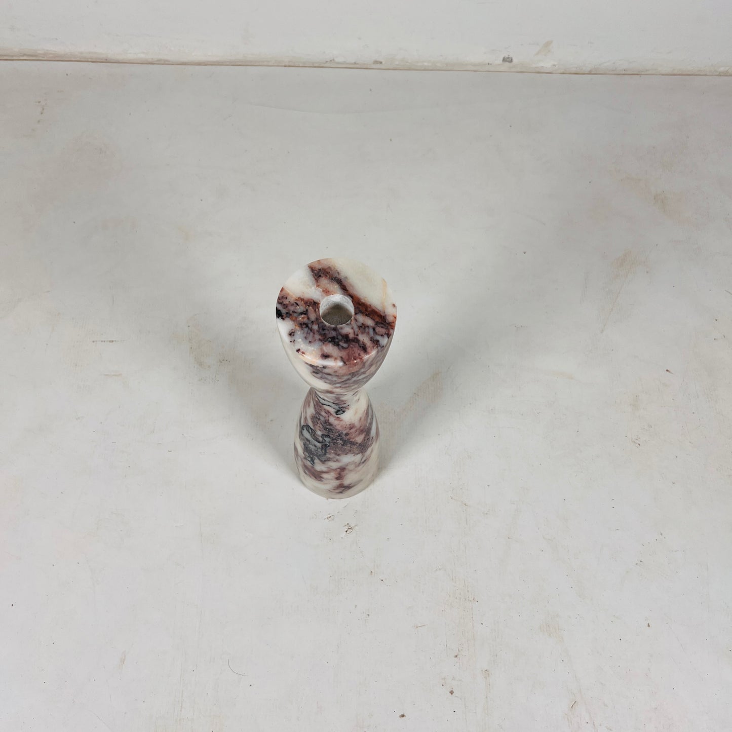 Hourglass Candle Stand - Red & White