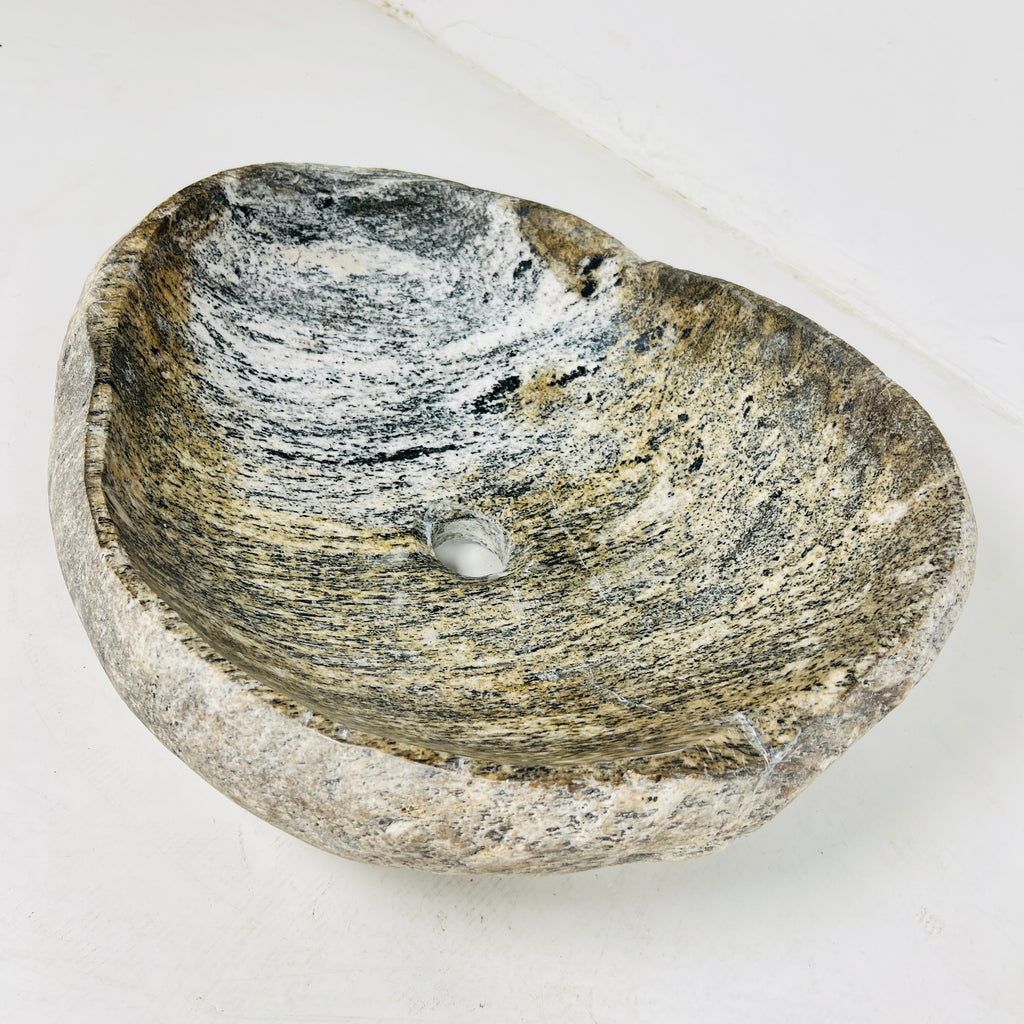 Golden Brushed River Stone Sink