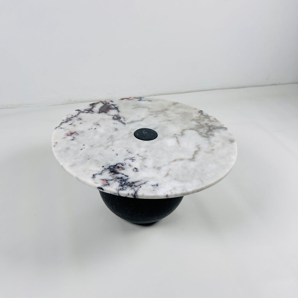 Light Grey Ball Bottom Marble Dessert Stand