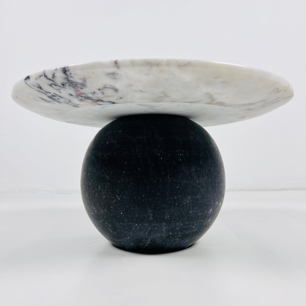 Light Grey Ball Bottom Marble Dessert Stand