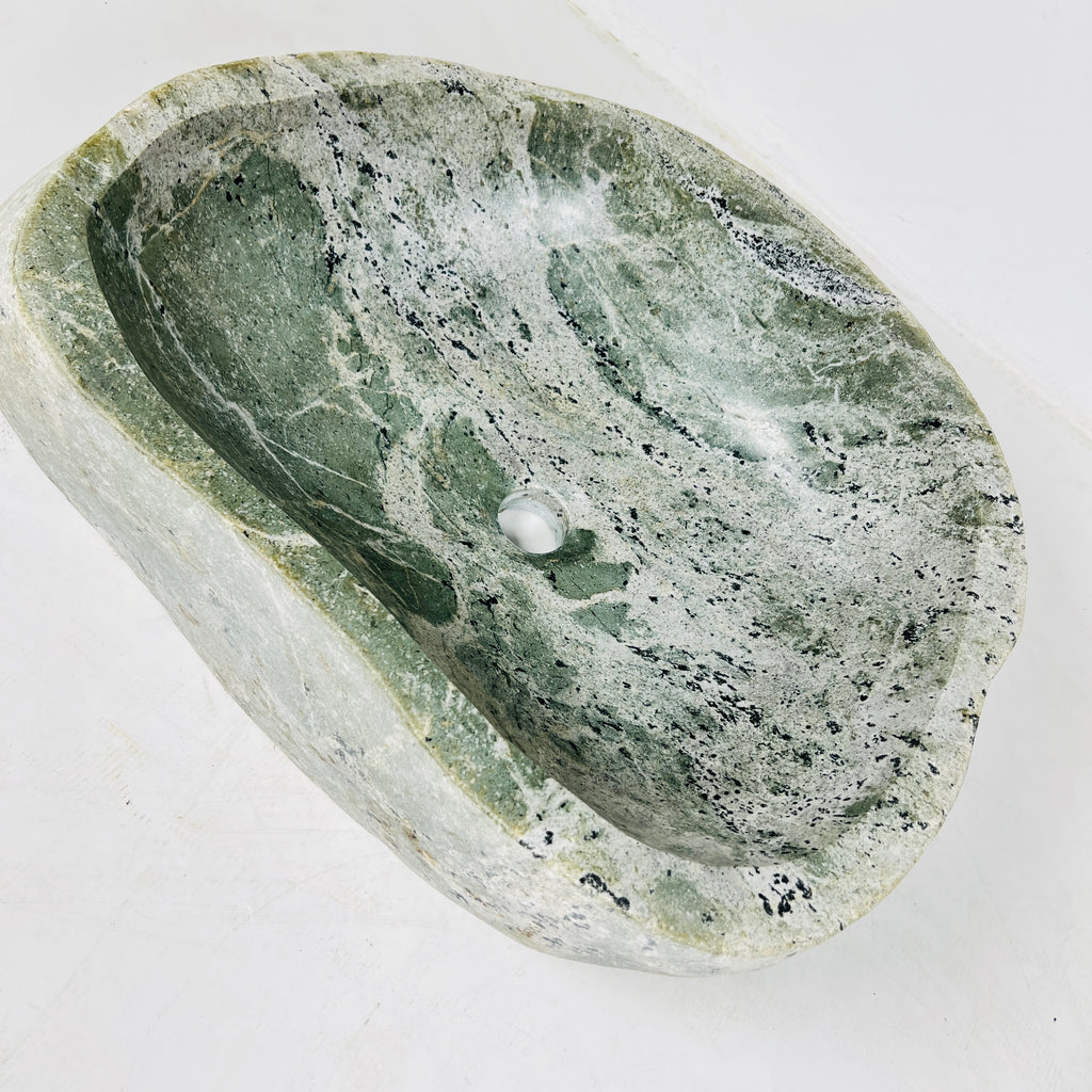 Green Speckeled River Stone Sink