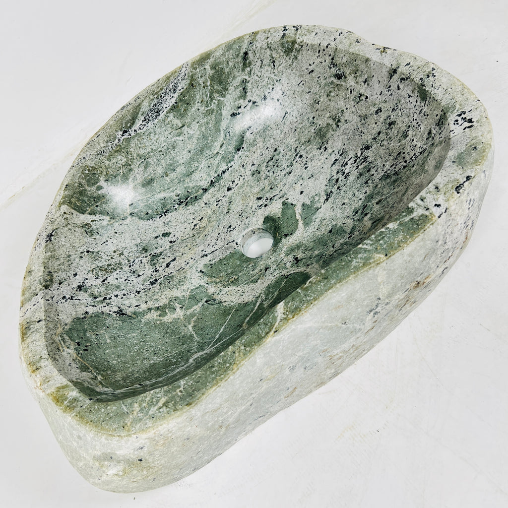 Green Speckeled River Stone Sink