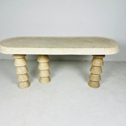 Three- Legged Table - Travertine
