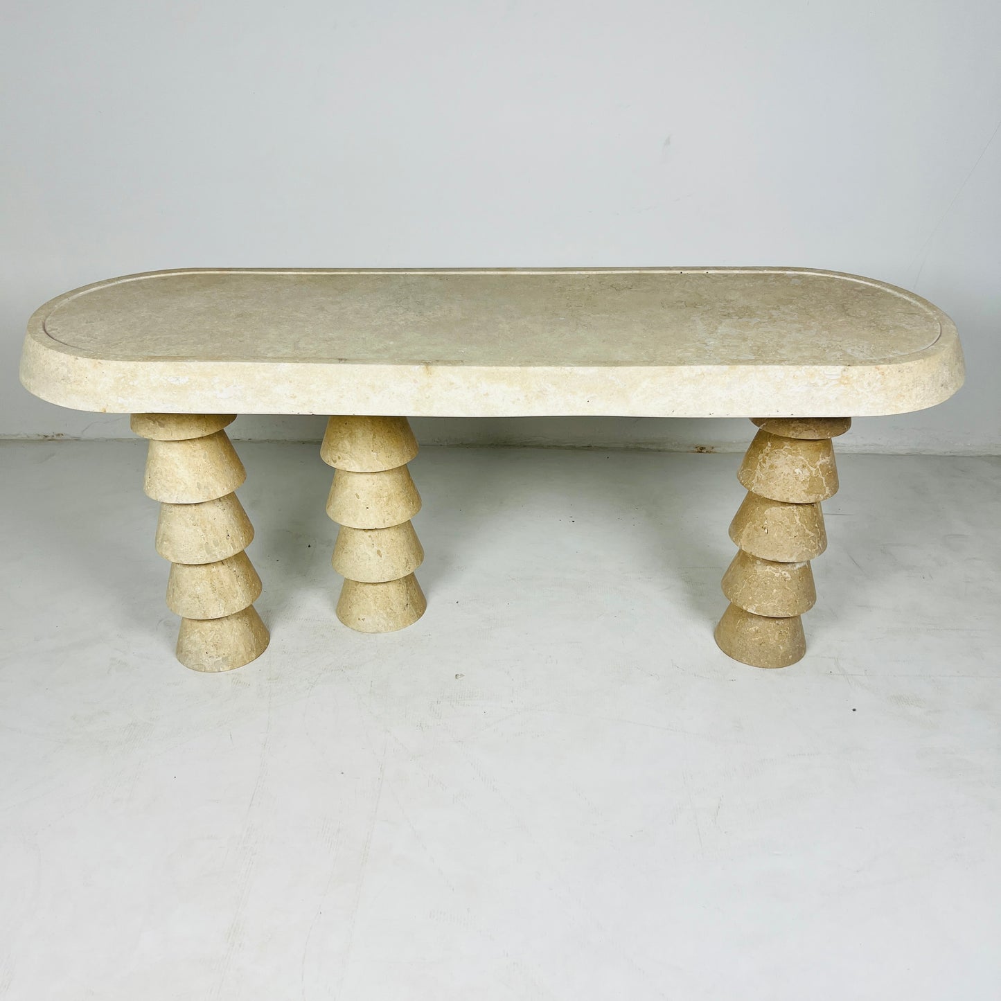 Three- Legged Table - Travertine
