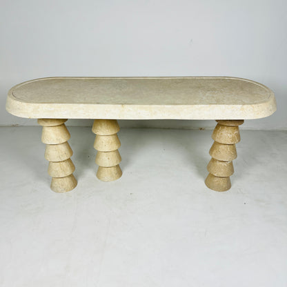 Three- Legged Table - Travertine